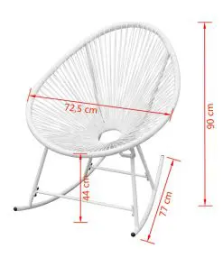 vidaXL Outdoor Rocking Chair White Poly Rattan