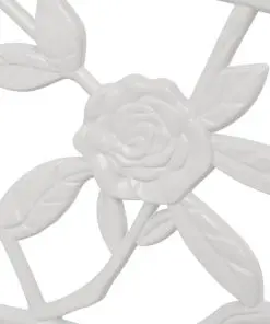 vidaXL Garden Bench 100 cm Cast Aluminium White