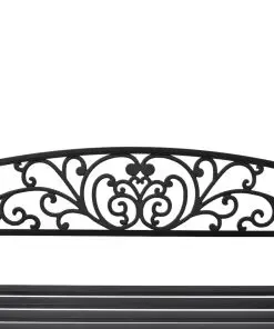 vidaXL Garden Bench 127 cm Cast Iron Black