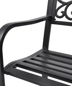 vidaXL Garden Bench 127 cm Cast Iron Black