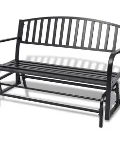 vidaXL Swing Bench Black Steel