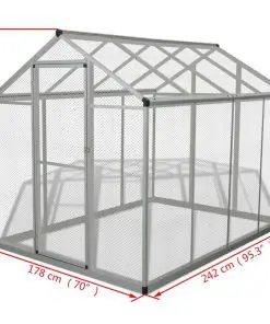 vidaXL Outdoor Aviary Aluminium 178x242x192 cm