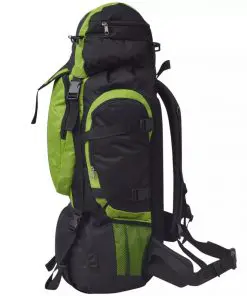 vidaXL Hiking Backpack XXL 75 L Black and Green