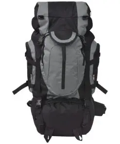 vidaXL Hiking Backpack XXL 75 L Black and Grey