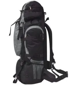 vidaXL Hiking Backpack XXL 75 L Black and Grey