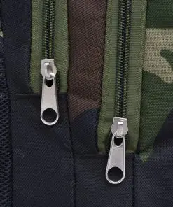 vidaXL School Backpack 40 L Black and Camouflage