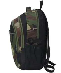 vidaXL School Backpack 40 L Black and Camouflage