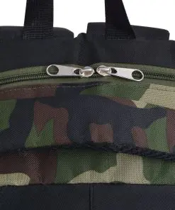 vidaXL School Backpack 40 L Black and Camouflage