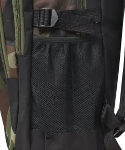 vidaXL School Backpack 40 L Black and Camouflage