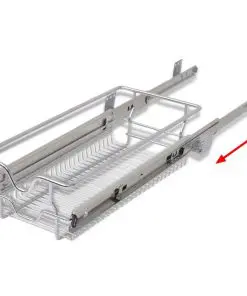 vidaXL Pull-Out Wire Baskets 2 pcs Silver 300 mm