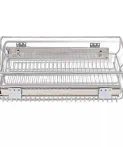 vidaXL Pull-Out Wire Baskets 2 pcs Silver 400 mm