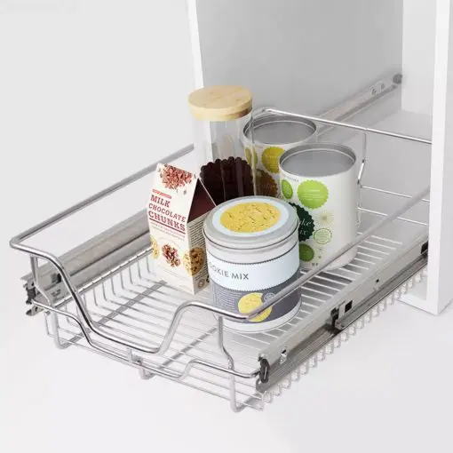 vidaXL Pull-Out Wire Baskets 2 pcs Silver 400 mm