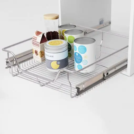 vidaXL Pull-Out Wire Baskets 2 pcs Silver 500 mm