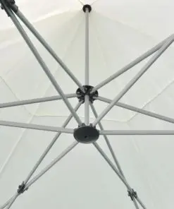 vidaXL Hexagonal Pop-Up Foldable Marquee Cream White 3.6×3.1 m