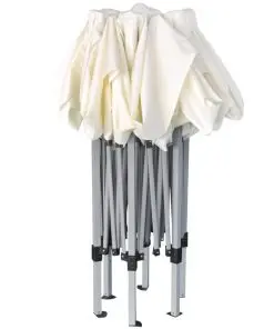 vidaXL Hexagonal Pop-Up Foldable Marquee Cream White 3.6×3.1 m