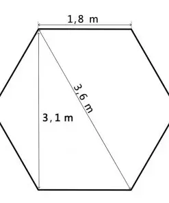 vidaXL Hexagonal Pop-Up Foldable Marquee Cream White 3.6×3.1 m