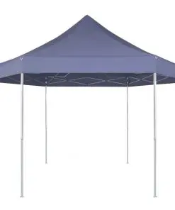 vidaXL Hexagonal Pop-Up Foldable Marquee Dark Blue 3.6×3.1 m