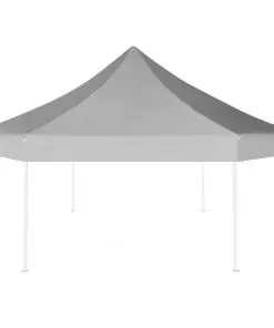 vidaXL Hexagonal Pop-Up Foldable Marquee Grey 3.6×3.1 m