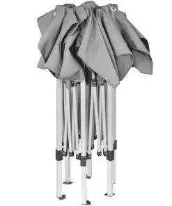 vidaXL Hexagonal Pop-Up Foldable Marquee Grey 3.6×3.1 m