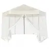 vidaXL Hexagonal Pop-Up Marquee with 6 Sidewalls Cream White 3.6×3.1 m