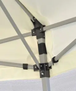 vidaXL Hexagonal Pop-Up Marquee with 6 Sidewalls Cream White 3.6×3.1 m