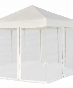 vidaXL Hexagonal Pop-Up Marquee with 6 Sidewalls Cream White 3.6×3.1 m