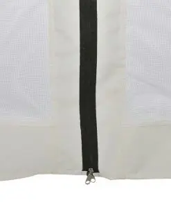 vidaXL Hexagonal Pop-Up Marquee with 6 Sidewalls Cream White 3.6×3.1 m