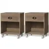 vidaXL Nightstand 2 pcs Brown Solid Wood