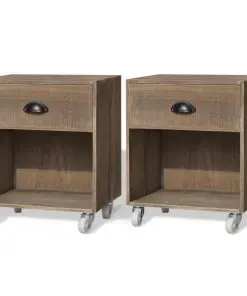 vidaXL Nightstand 2 pcs Brown Solid Wood