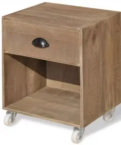 vidaXL Nightstand 2 pcs Brown Solid Wood