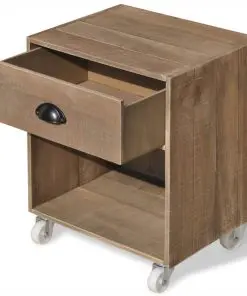 vidaXL Nightstand 2 pcs Brown Solid Wood