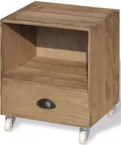 vidaXL Nightstand 2 pcs Brown Solid Wood