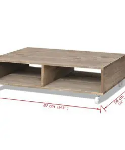 vidaXL Coffee Table Brown Solid Wood