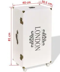 vidaXL Trunk Side Cabinet 40×30.5×81 cm White