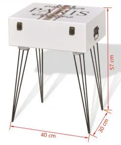 vidaXL Side Cabinet 40x30x57 cm White