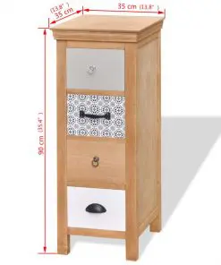 vidaXL Drawer Cabinet 35x35x90 cm Solid Wood
