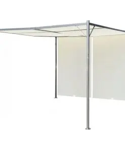 vidaXL Pergola with Adjustable Roof Cream White Steel 3×3 m