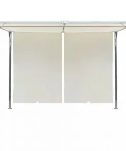 vidaXL Pergola with Adjustable Roof Cream White Steel 3×3 m