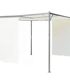 vidaXL Pergola with Adjustable Roof Cream White Steel 3×3 m
