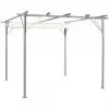 vidaXL Pergola with Retractable Roof Cream White Steel 3×3 m