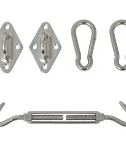 vidaXL Five Piece Sunshade Sail Mounting Kit Stainless Steel