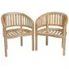 vidaXL Banana Chairs 2 pcs Solid Teak Wood