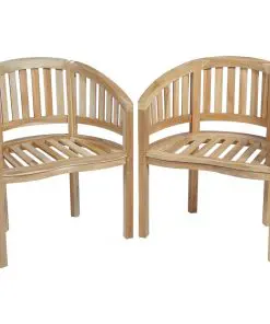 vidaXL Banana Chairs 2 pcs Solid Teak Wood