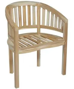 vidaXL Banana Chairs 2 pcs Solid Teak Wood