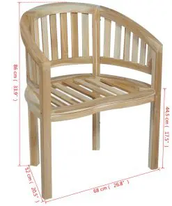 vidaXL Banana Chairs 2 pcs Solid Teak Wood
