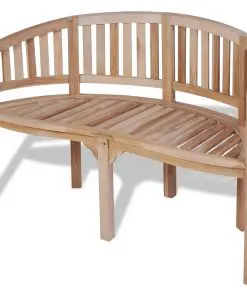 vidaXL Banana Bench 120 cm Teak