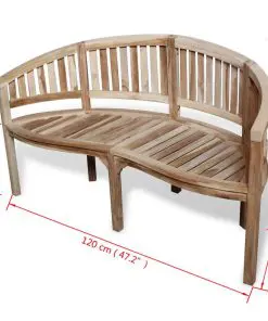 vidaXL Banana Bench 120 cm Teak