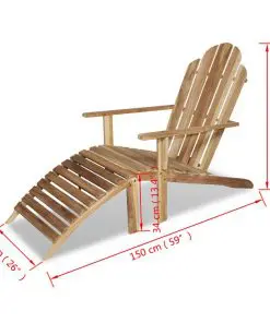 vidaXL Adirondack Chair Solid Teak Wood