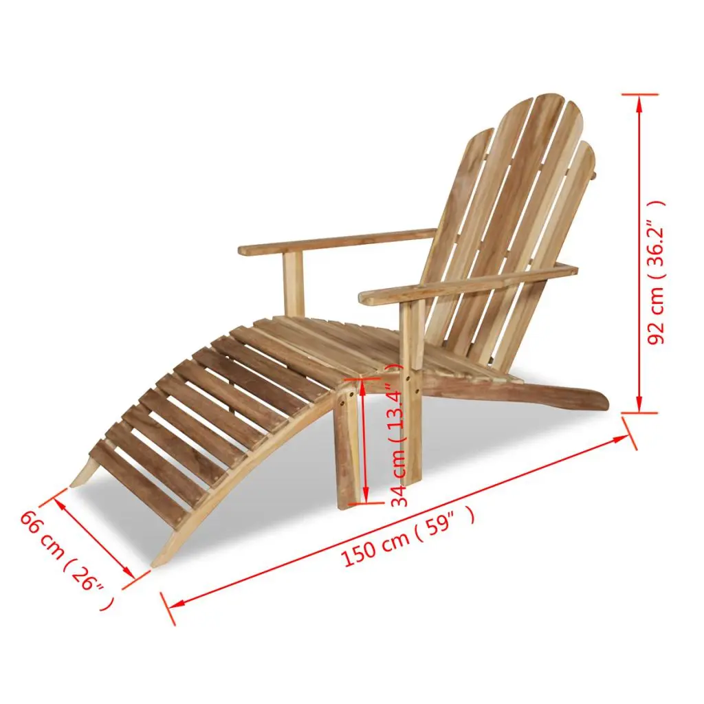 vidaXL Adirondack Chair Solid Teak Wood