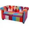 vidaXL Chesterfield Sofa 2-Seater Fabric